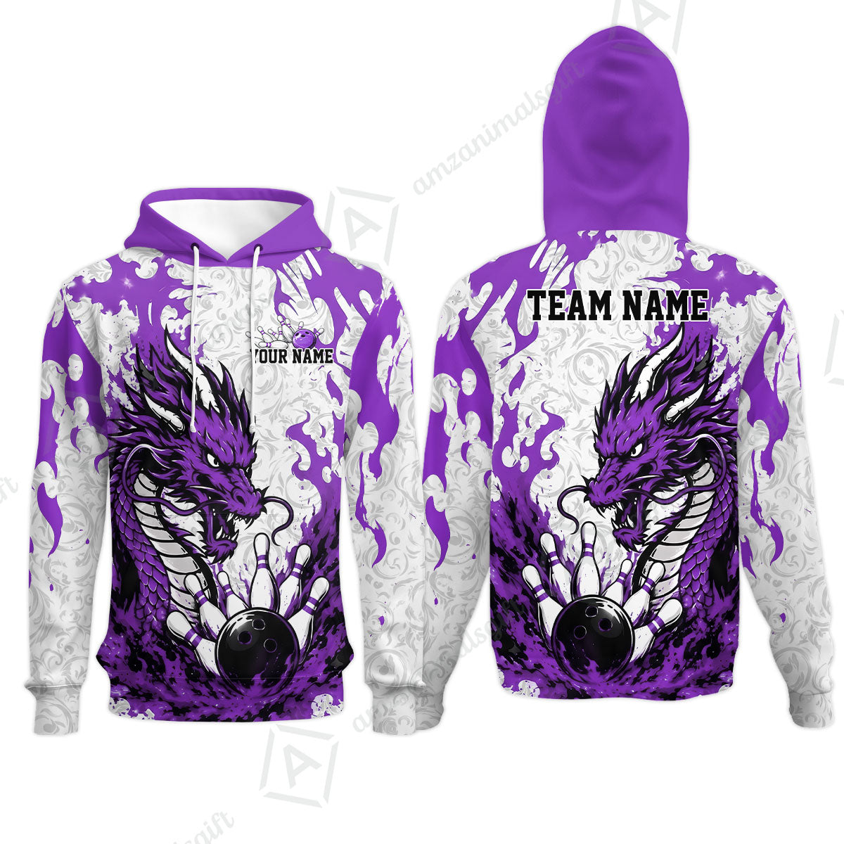 Custom Bowling Jersey Polo Shirt, Fierce Crimson Fire Dragon Strike, Custom Bowling Jersey Team Shirt For Players With Name and Team Name