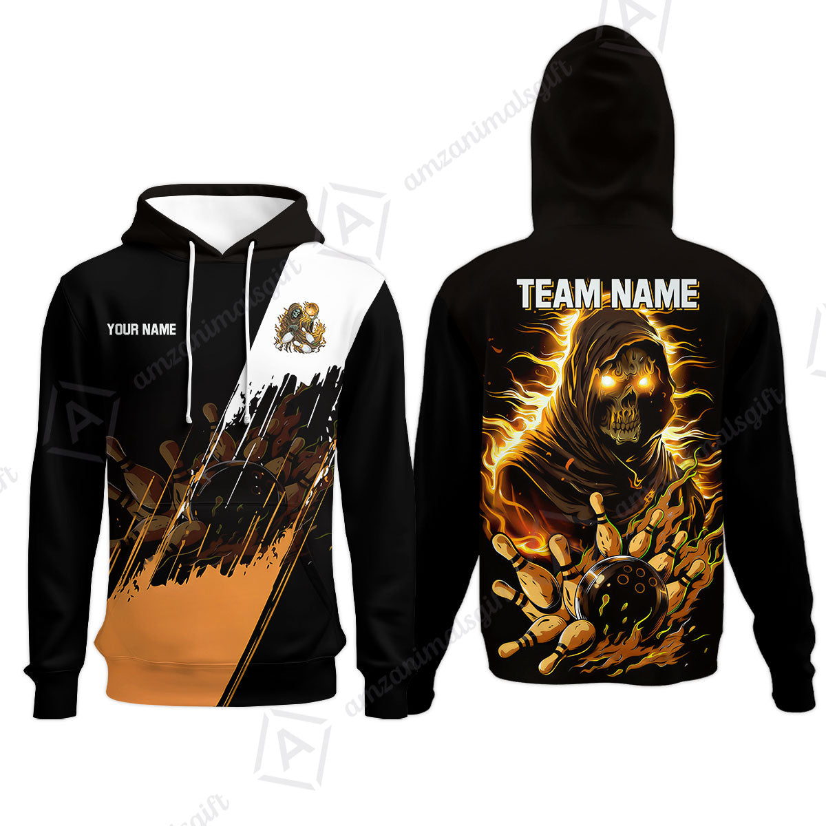 Custom Bowling Jersey Polo Shirt, Glow Reaper Bowling Custom Bowling Jersey Team Shirt For Players With Name & Team Name