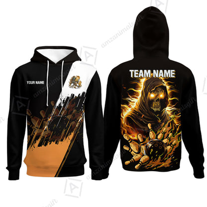 Custom Bowling Jersey Polo Shirt, Glow Reaper Bowling Custom Bowling Jersey Team Shirt For Players With Name & Team Name