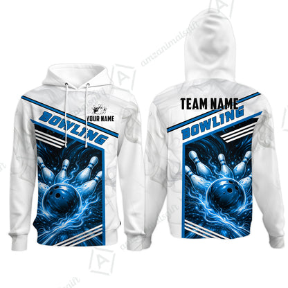 Custom Bowling Jersey Polo Shirt, Retro Racing & Fire Strike, Custom Bowling Jersey Team Shirt For Players With Name & Team Name