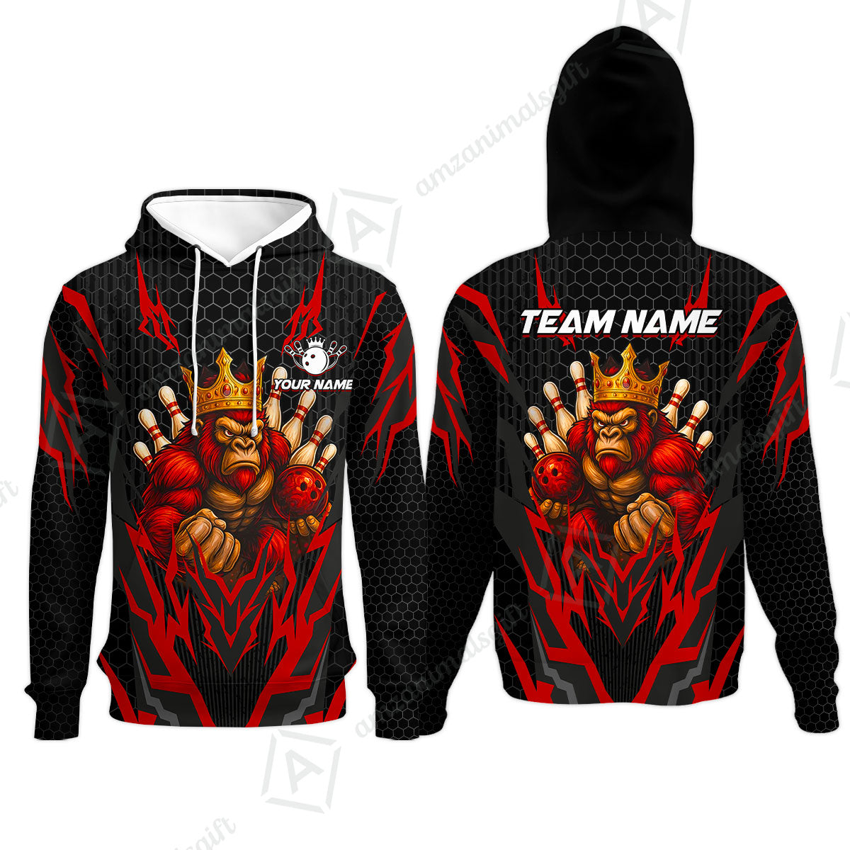 Custom Bowling Team Jerseys Polo Shirts, King Kong Bowling uniforms - Personalized Name And Team Name