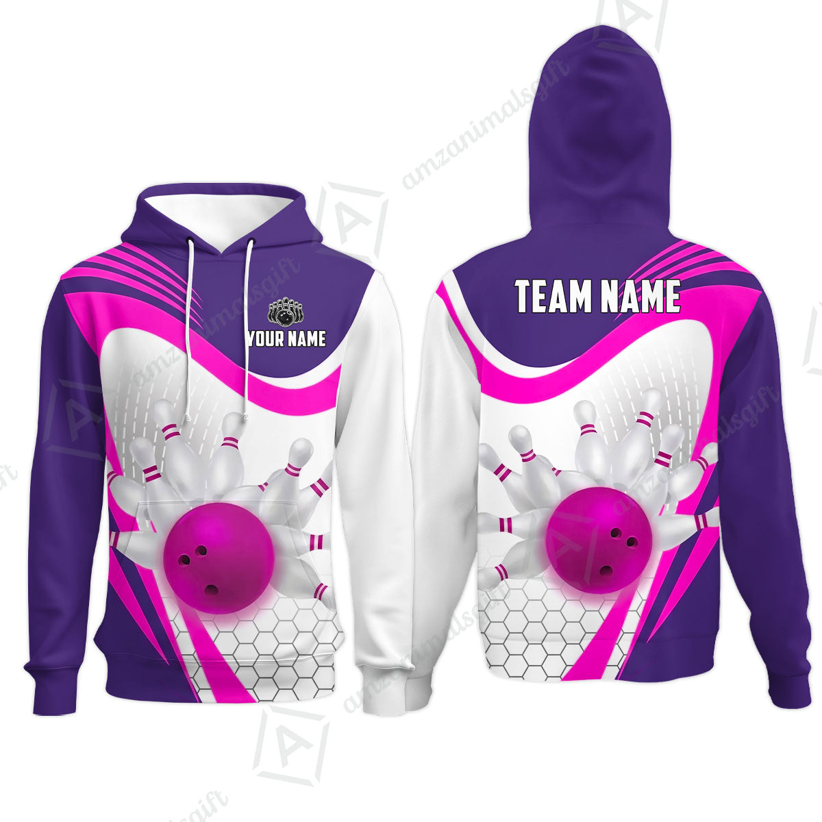 Custom Bowling Jersey Polo Shirt, Geometric Streamline & Fresh Mint, Custom Bowling Jersey Team Shirt For Players With Name & Team Name