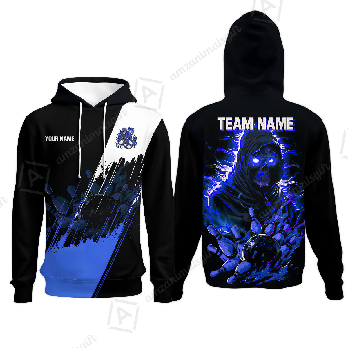 Custom Bowling Jersey Polo Shirt, Glow Reaper Bowling Custom Bowling Jersey Team Shirt For Players With Name & Team Name