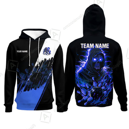 Custom Bowling Jersey Polo Shirt, Glow Reaper Bowling Custom Bowling Jersey Team Shirt For Players With Name & Team Name