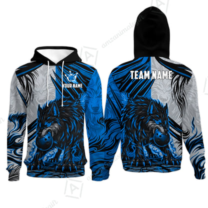 Custom Bowling Jersey Polo Shirt, Lone Wolf Strike & Emerald Frost, Custom Bowling Jersey Team Shirt For Players With Name & Team Name
