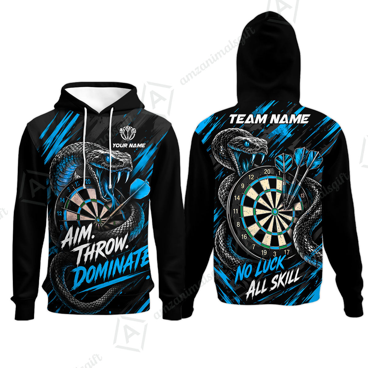 Customized Darts Team Jersey, Personalized Snake Darts Abstract Background Polo Shirt For Players With Name & Team Name