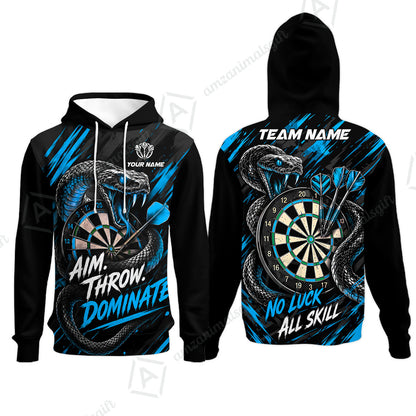 Customized Darts Team Jersey, Personalized Snake Darts Abstract Background Polo Shirt For Players With Name & Team Name