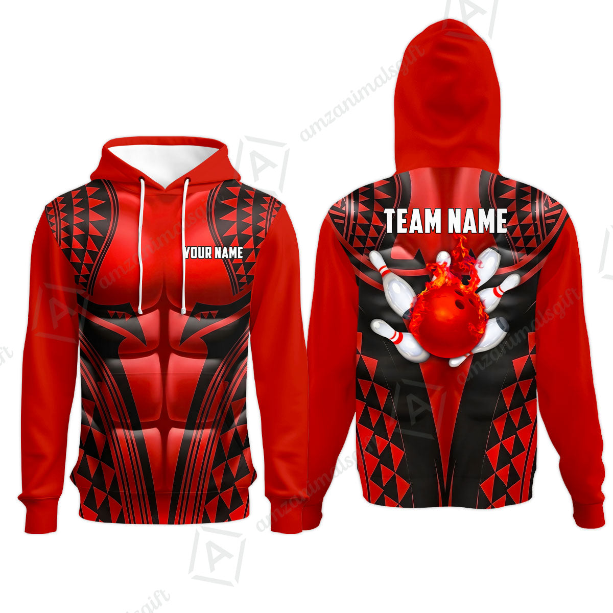 Custom Bowling Jersey Polo Shirt, Polynesian Strike, Custom Bowling Jersey Team Shirt For Players With Name & Team Name