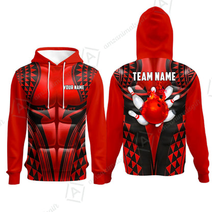 Custom Bowling Jersey Polo Shirt, Polynesian Strike, Custom Bowling Jersey Team Shirt For Players With Name & Team Name
