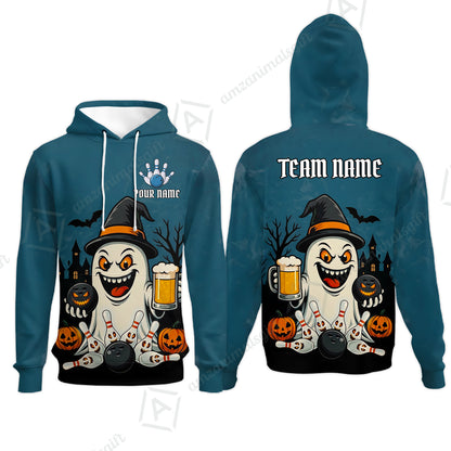 Custom Bowling Jersey Polo Shirt, Bowling Halloween Witch, Custom Bowling Jersey Team Shirt For Players With Name & Team Name