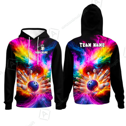 Custom Cosmic Bowling Night Jersey Polo Shirt, Custom Cosmic Bowling Night Jersey Team Shirt For Players With Name & Team Name