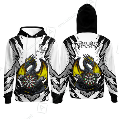 Custom Darts Team Jersey, Personalized Fantasy Dragon Dart Polo Shirt For Players With Name & Team Name
