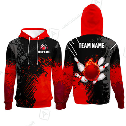 Custom Bowling Jersey Polo Shirt, Fire Ball Bowling, Custom Bowling Jersey Team Shirt For Players With Name & Team Name