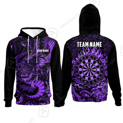 Custom Darts Jersey Polo Shirt, Dragon's Bullseye Darts, Custom Dart Jersey Team Shirt For Players With Name & Team Name