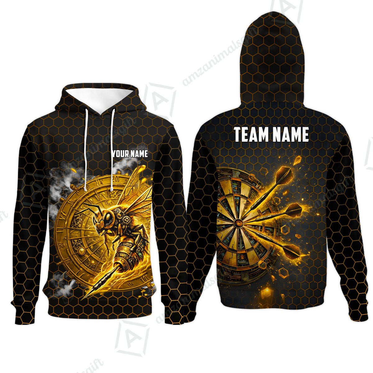 Custom Darts Team Jersey, Personalized Bee Strike Dart Polo Shirt For Players With Name & Team Name