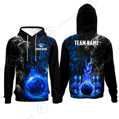Custom Bowling Jersey Polo Shirt, Hellfire Werewolf & Crimson Strike, Custom Bowling Jersey Team Shirt For Players With Name & Team Name