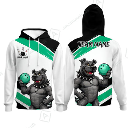 Custom Bowling Jersey Polo Shirt, Badass Dog Bowling Custom Bowling Jersey Team Shirt For Players With Name & Team Name