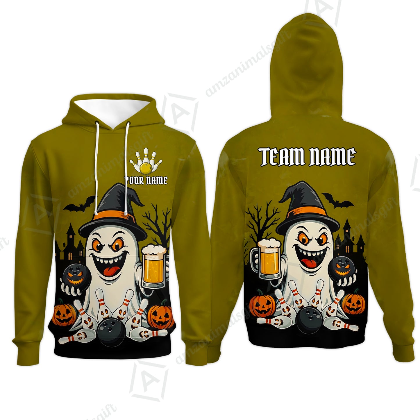 Custom Bowling Jersey Polo Shirt, Bowling Halloween Witch, Custom Bowling Jersey Team Shirt For Players With Name & Team Name