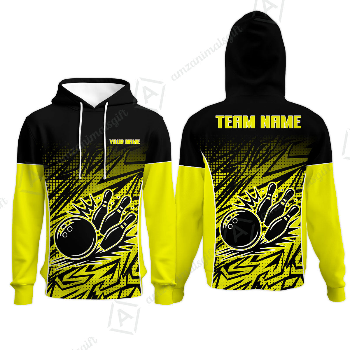 Customized Bowling Unisex Polo Shirt, Abstract Sameless Pattern Color Bowling Uniforms, Personalized Name And Team Name