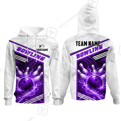 Custom Bowling Jersey Polo Shirt, Retro Racing & Fire Strike, Custom Bowling Jersey Team Shirt For Players With Name & Team Name