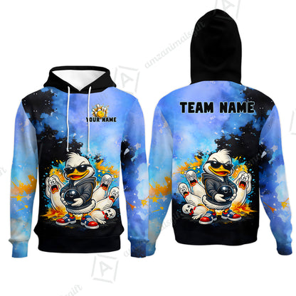 Custom Bowling Polo Shirt, Funny Screaming Pins Bowling Custom Bowling Polo Team Shirt For Players With Name & Team Name