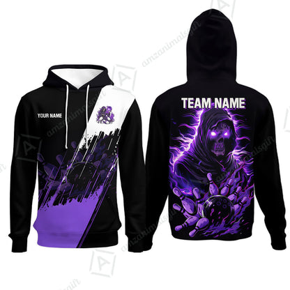 Custom Bowling Jersey Polo Shirt, Glow Reaper Bowling Custom Bowling Jersey Team Shirt For Players With Name & Team Name
