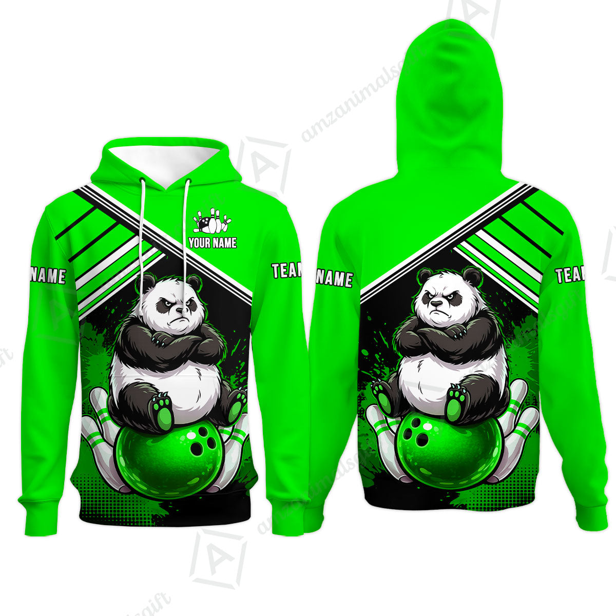 Custom Bowling Jersey Polo Shirt, Panda Mascot Bowling Custom Bowling Jersey Team Shirt For Players With Name & Team Name