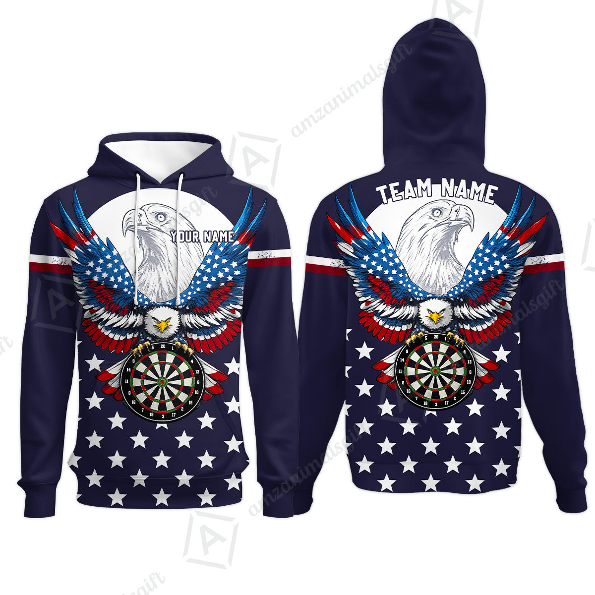 Custom Darts Jersey Polo Shirt, American Eagle, Custom Dart Jersey Team Shirt For Players With Name & Team Name