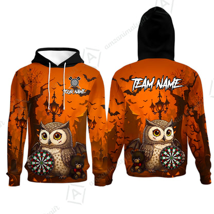 Custom Dart Jersey Team Shirt For Players, Owl In Halloween, Personalize Name and Team Name