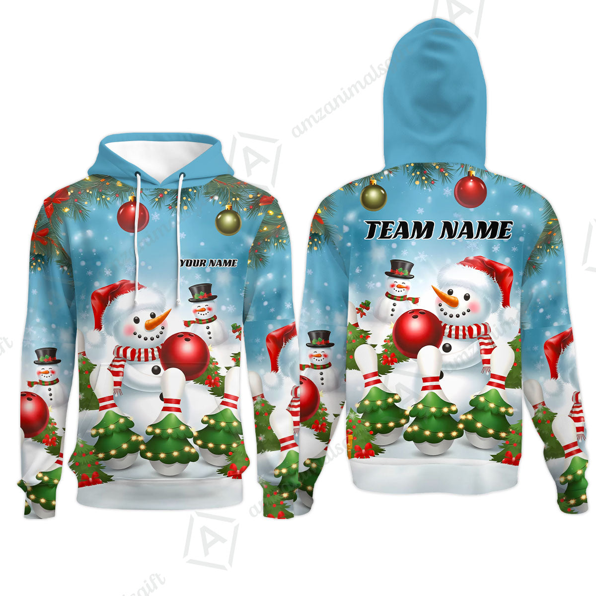 Custom Bowling Team Uniform Jersey Funny Christmas Snowman Bowling Shirts, Christmas Bowling Tournament Outfits - Personalized Name And Team Name