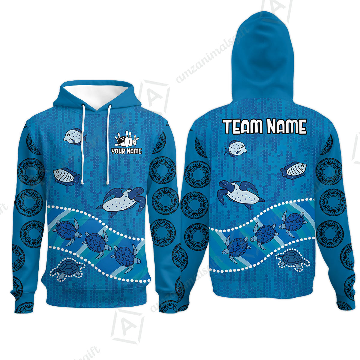 Custom Bowling Jersey Polo Shirt, Sea Turtle Bowling, Custom Bowling Jersey Team Shirt For Players With Name & Team Name