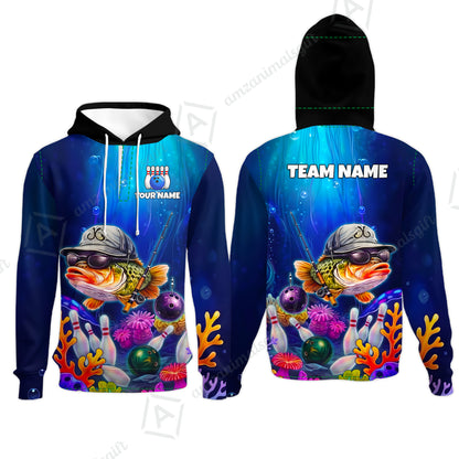 Customized Bowling Fish Bowling Jersey, Custom Name And Team Name For Bowlers