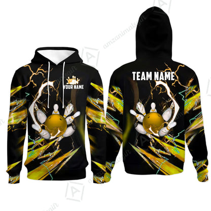 Custom Bowling Jersey Polo Shirt, Electric Strike & Neon Plasma, Custom Bowling Jersey Team Shirt For Players With Name & Team Name