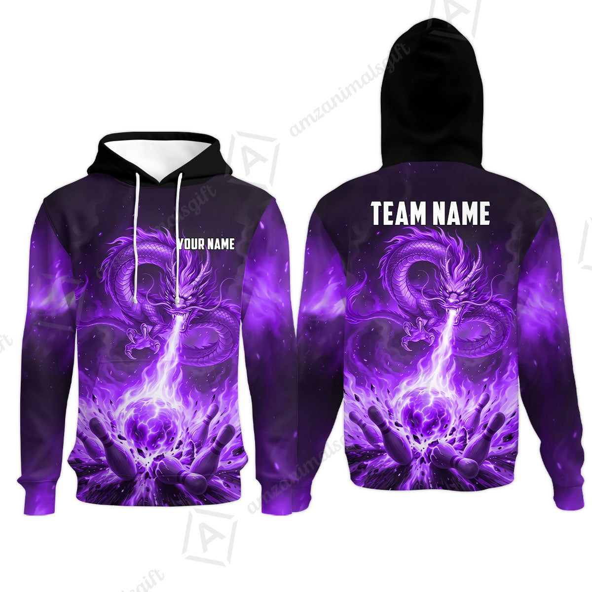 Custom Bowling Jersey Polo Shirt, Asian Dragon's Fire Strike, Custom Bowling Jersey Team Shirt For Players With Name & Team Name