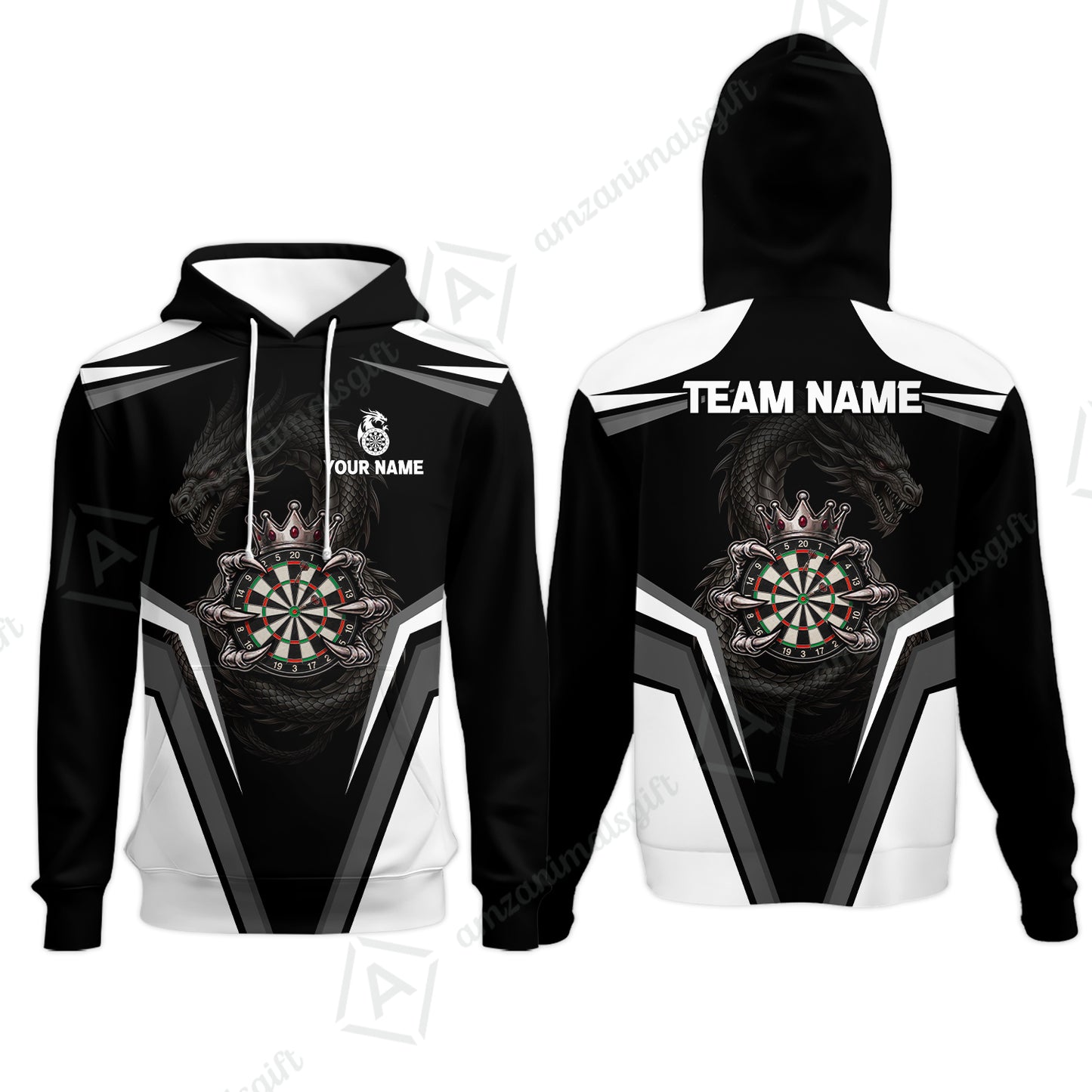 Custom Gothic Dark Dragon Royal Darts Jersey Polo Shirt, Custom Gothic Dark Dragon Royal Dart Jersey Team Shirt For Players With Name and Team Name