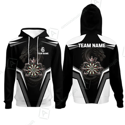 Custom Gothic Dark Dragon Royal Darts Jersey Polo Shirt, Custom Gothic Dark Dragon Royal Dart Jersey Team Shirt For Players With Name and Team Name