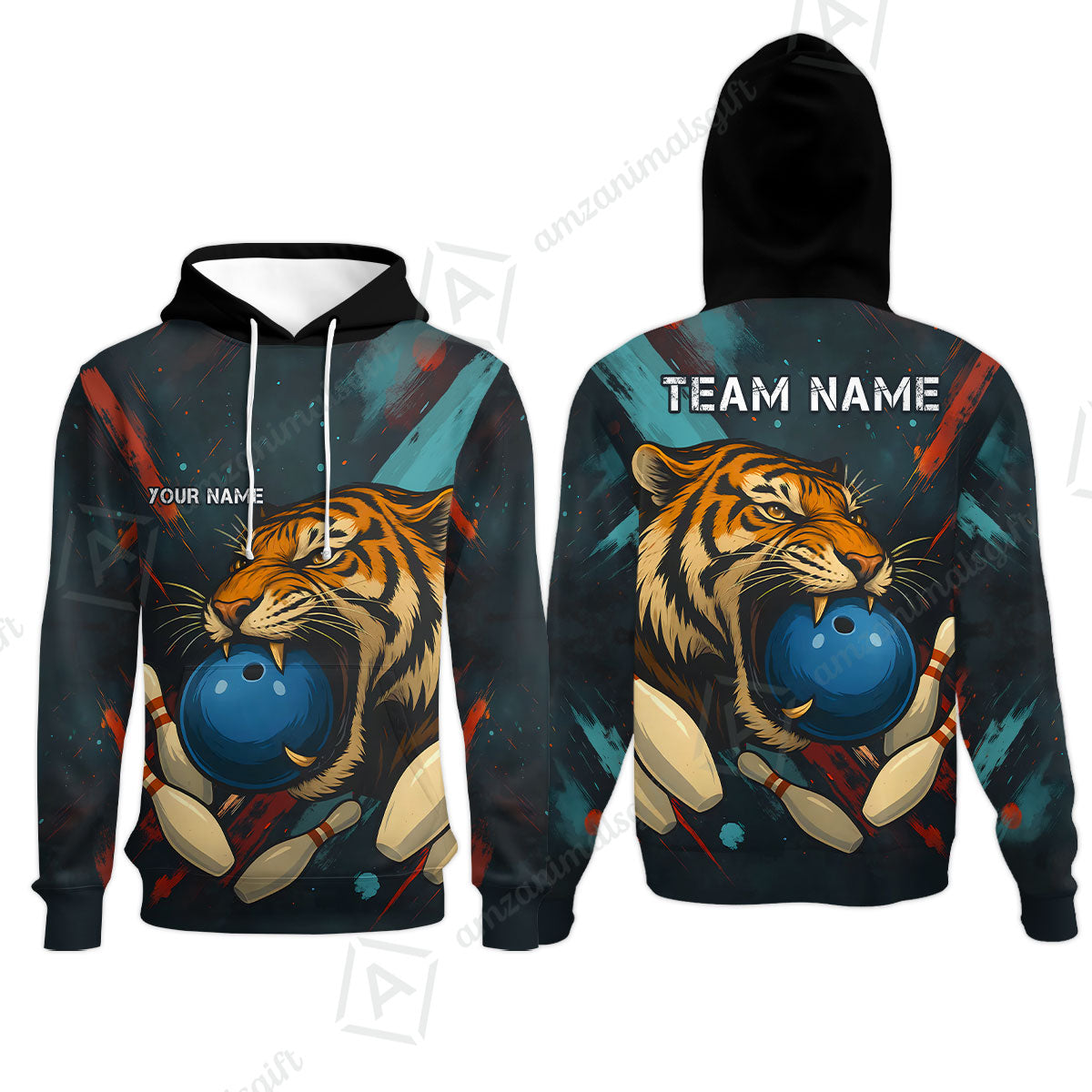 Custom Tiger Strike Bowling Team Jerseys Polo Shirts, Bowling uniforms,  Tiger Strike Bowling Personalized Name And Team Name