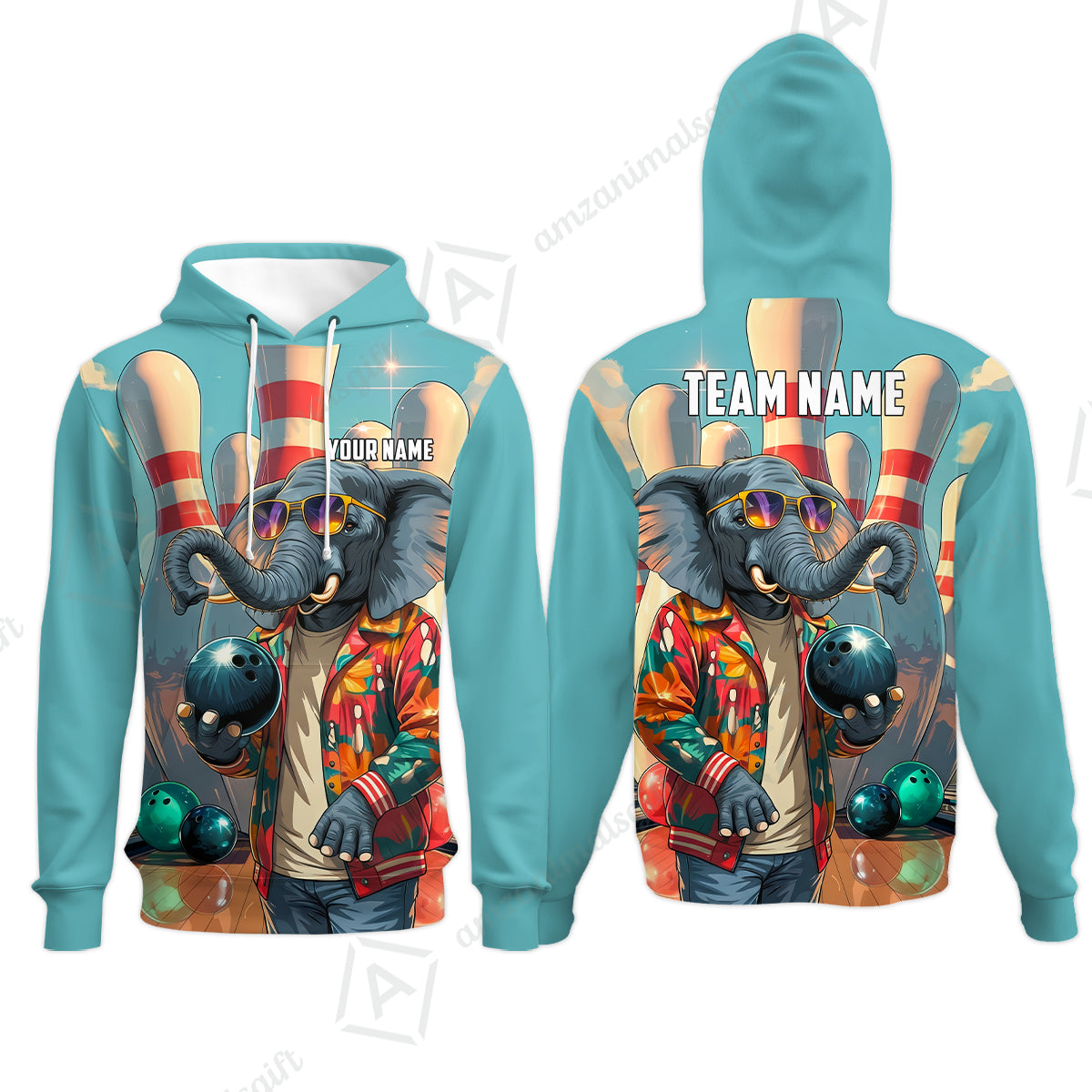Custom Bowling Jersey Polo Shirt, Cool Elephant Bowling, Custom Bowling Jersey Team Shirt For Players With Name and Team Name