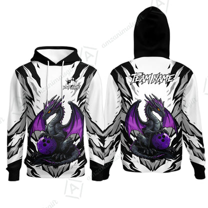 Custom Bowling Jersey Polo Shirt, Dragon Lover Custom Bowling Jersey Team Shirt For Players With Name & Team Name