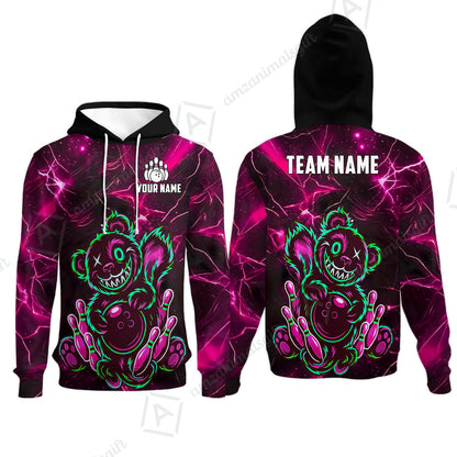 Custom Creepy Teddy Bowling Jersey Polo Shirt, Custom Creepy Teddy Bowling Jersey Team Shirt For Players With Name & Team Name