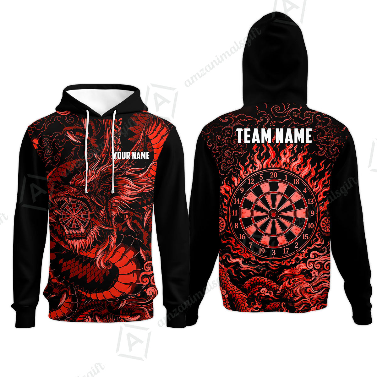 Custom Darts Jersey Polo Shirt, Dragon's Bullseye Darts, Custom Dart Jersey Team Shirt For Players With Name & Team Name