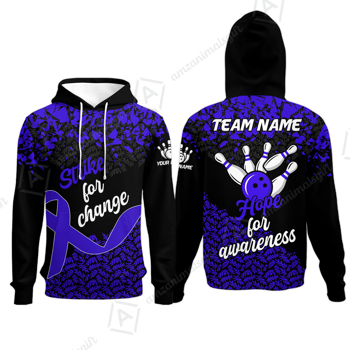 Custom Bowling Jersey Uniform Shirt, Bowling Strike For Change Team Shirt For Players With Name & Team Name