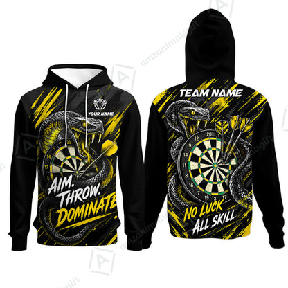 Customized Darts Team Jersey, Personalized Snake Darts Abstract Background Polo Shirt For Players With Name & Team Name