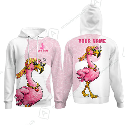 Custom Bowling Women Polo Shirt, Swag Flamingo Bowling Custom Bowling Polo Team Shirt For Players With Name & Team Name