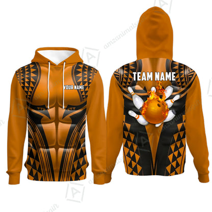 Custom Bowling Jersey Polo Shirt, Polynesian Strike, Custom Bowling Jersey Team Shirt For Players With Name & Team Name
