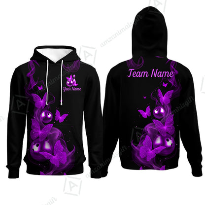 Custom Bowling Jersey Polo Shirt, Butterfly Bowling Smoke, Custom Bowling Jersey Team Shirt For Players With Name & Team Name