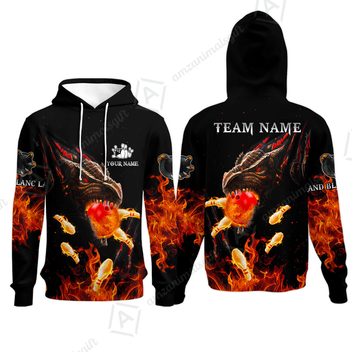 Customized Bowling Polo, Dragon Ball Fire Bowling Jersey Multicolor Option Customized Name, Team Name Polo Jerseys Shirt For Mike