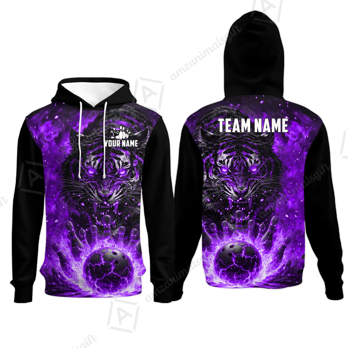 Custom Bowling Jersey Polo Shirt, Cursed Phantom Tiger, Custom Bowling Jersey Team Shirt For Players With Name & Team Name