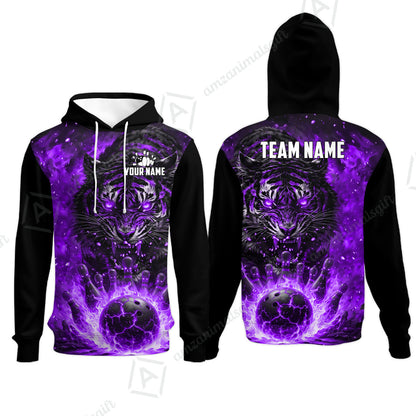 Custom Bowling Jersey Polo Shirt, Cursed Phantom Tiger, Custom Bowling Jersey Team Shirt For Players With Name & Team Name