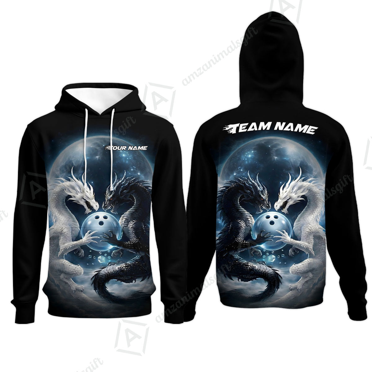 Custom Double Dragon Bowling Jersey Polo Shirt, Custom Double Dragon Bowling Jersey Team Shirt For Players With Name & Team Name